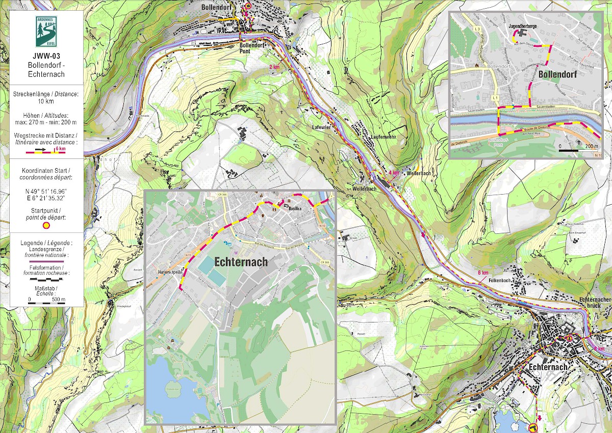 Übersichtskarte des Weges
