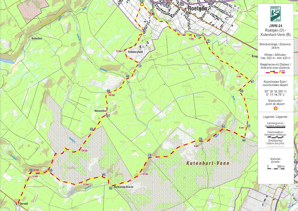 Übersichtskarte des Weges